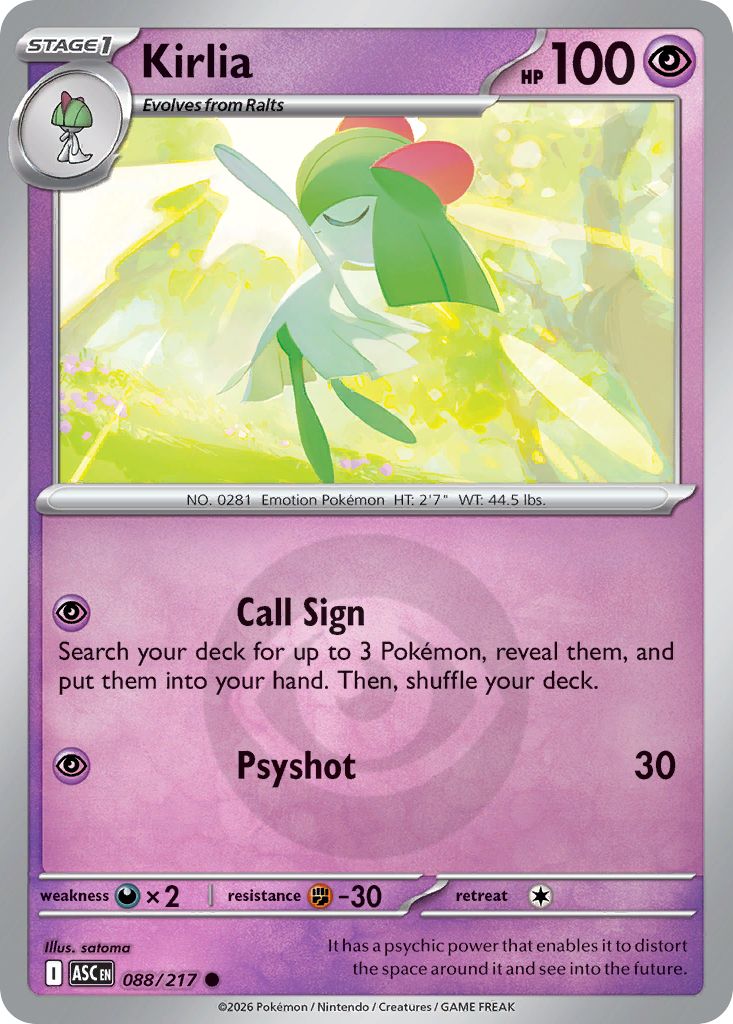 Kirlia 088/217 Ascended Heroes Pokémon card