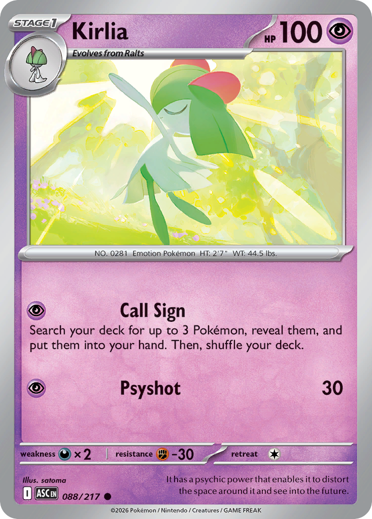 Kirlia 088/217 Ascended Heroes Pokémon card