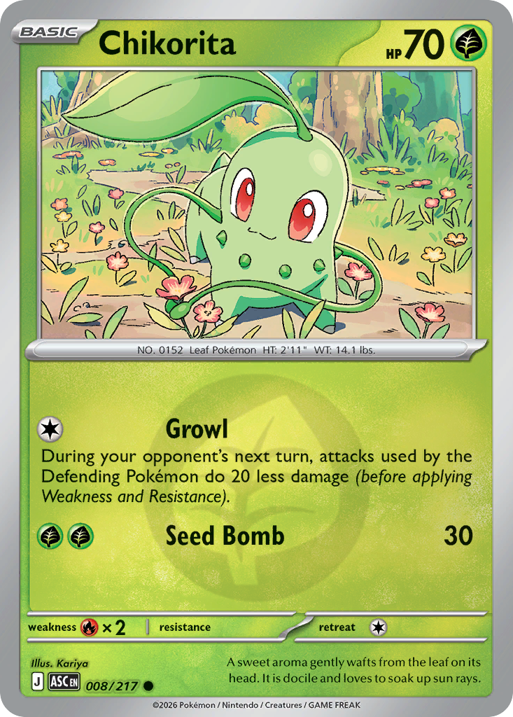 Chikorita 008/217 Ascended Heroes Pokémon card
