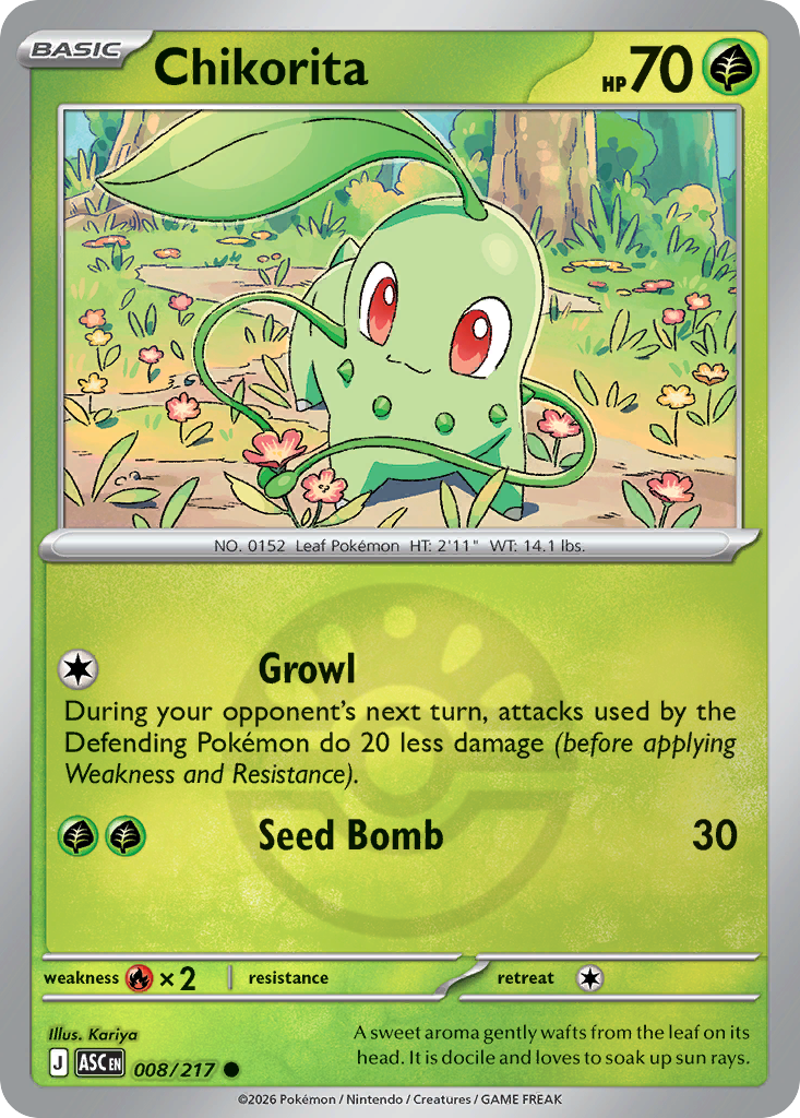 Chikorita 008/217 Ascended Heroes Pokémon card