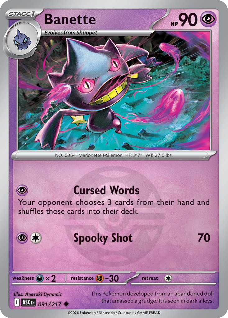 Banette 091/217 Ascended Heroes Pokémon card