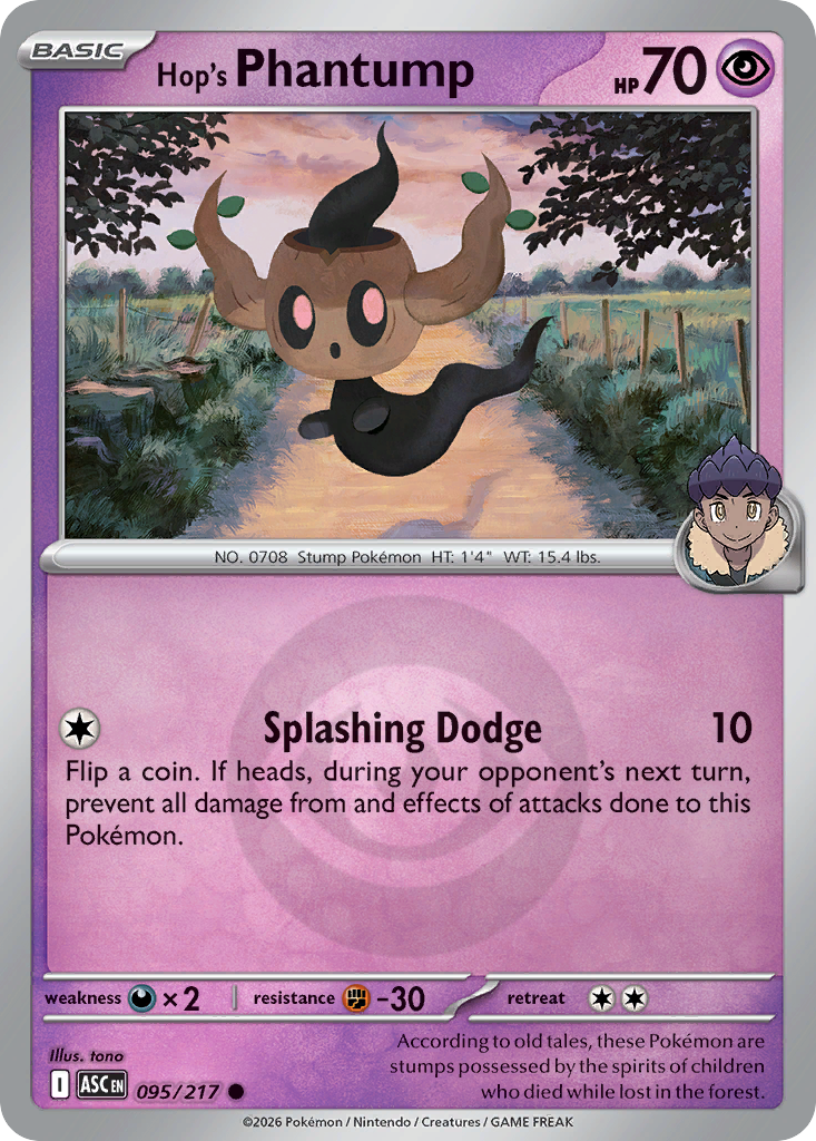 Hop's Phantump 095/217 Ascended Heroes Pokémon card