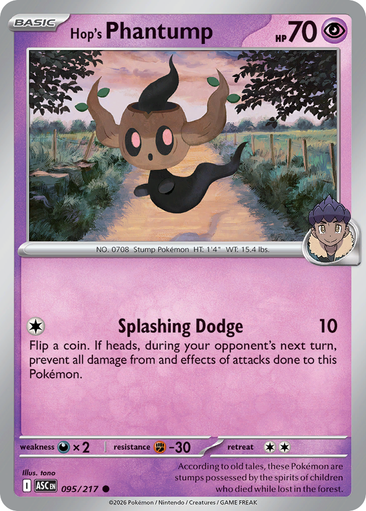 Hop's Phantump 095/217 Ascended Heroes Pokémon card