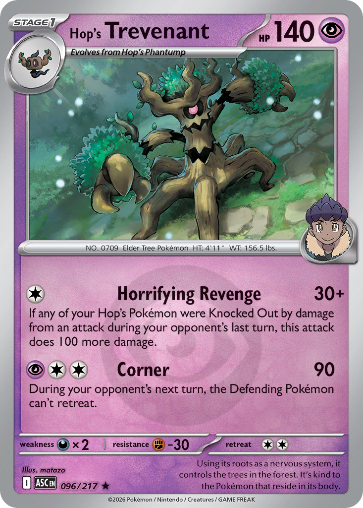 Hop's Trevenant 096/217 Ascended Heroes Pokémon card