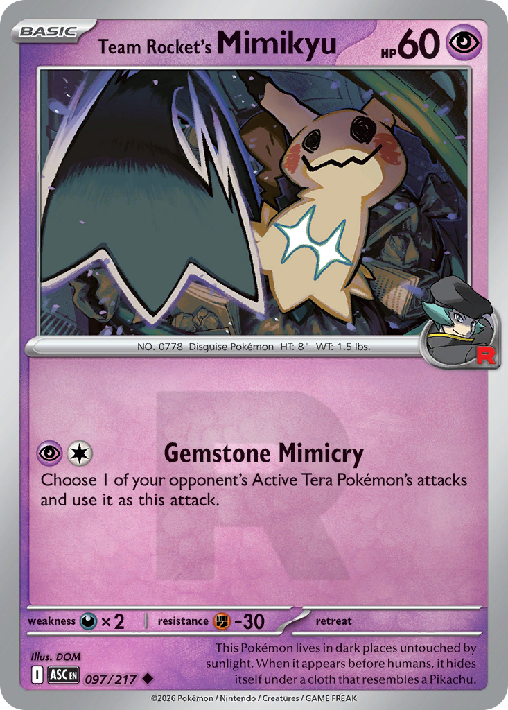 Team Rocket's Mimikyu 097/217 Ascended Heroes Pokémon card