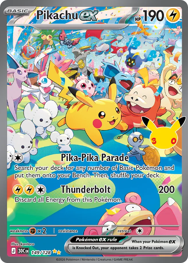Pikachu ex · 30th Celebration 149 · Pokémon TCG · Daily Pokemon
