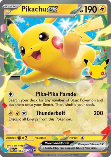 Pikachu ex card