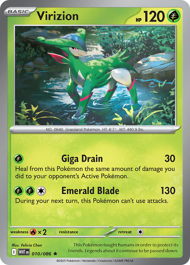 Virizion 010/086 White Flare Pokémon card