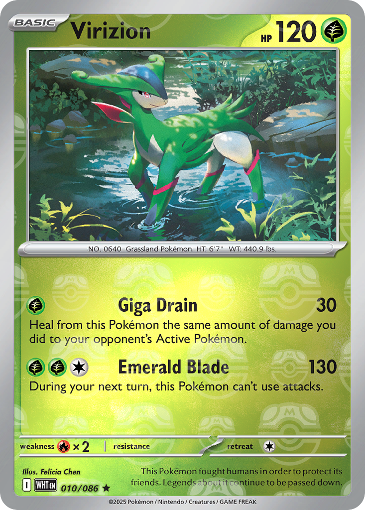 Virizion 010/086 White Flare Pokémon card
