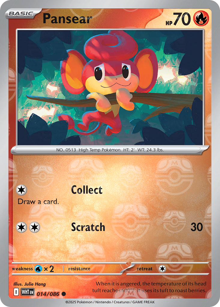 Pansear 014/086 White Flare Pokémon card