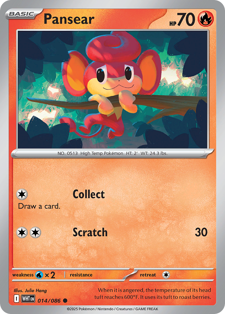 Pansear 014/086 White Flare Pokémon card