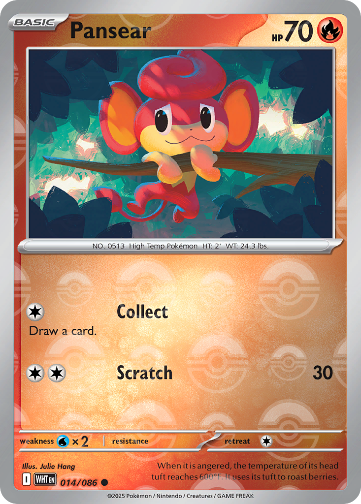Pansear 014/086 White Flare Pokémon card