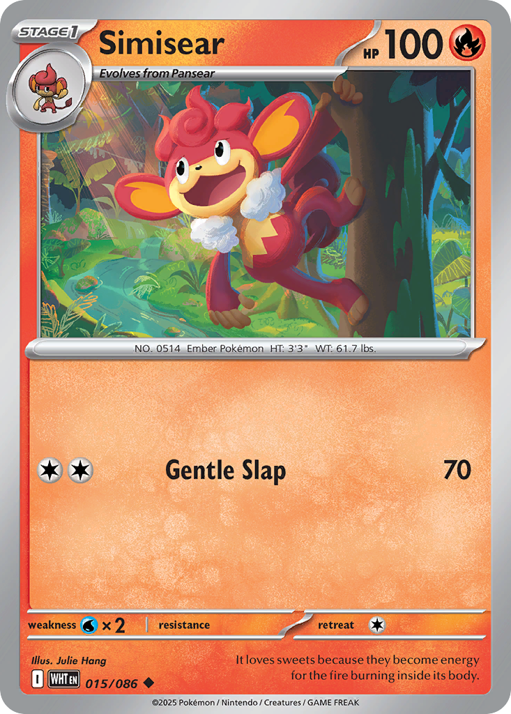 Simisear 015/086 White Flare Pokémon card