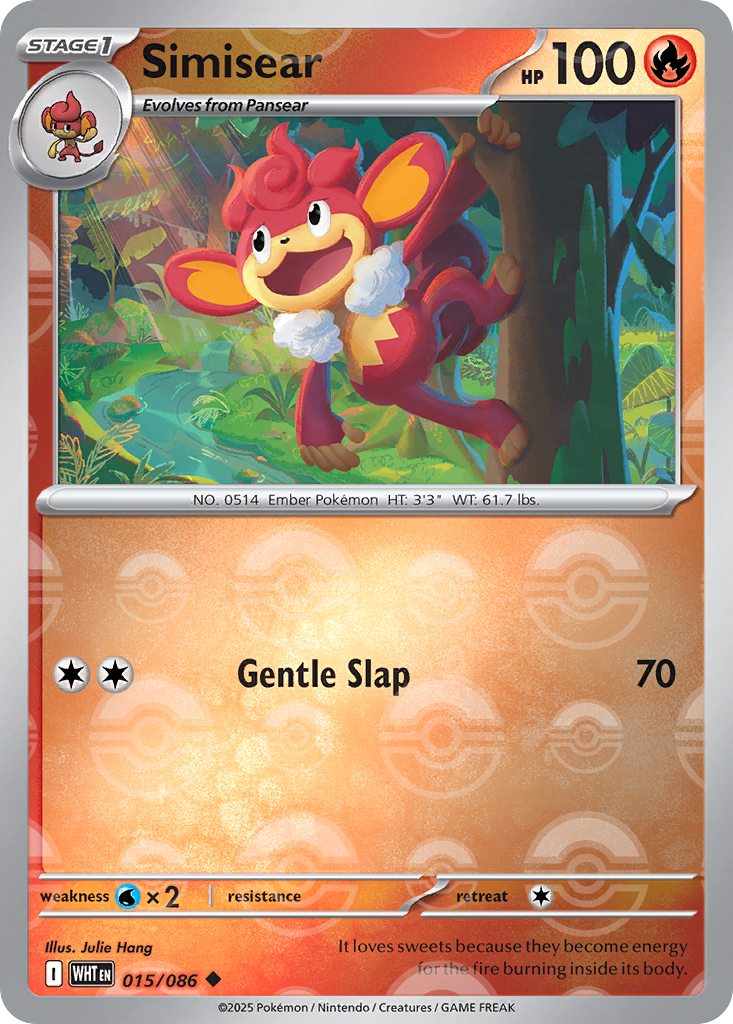 Simisear 015/086 White Flare Pokémon card