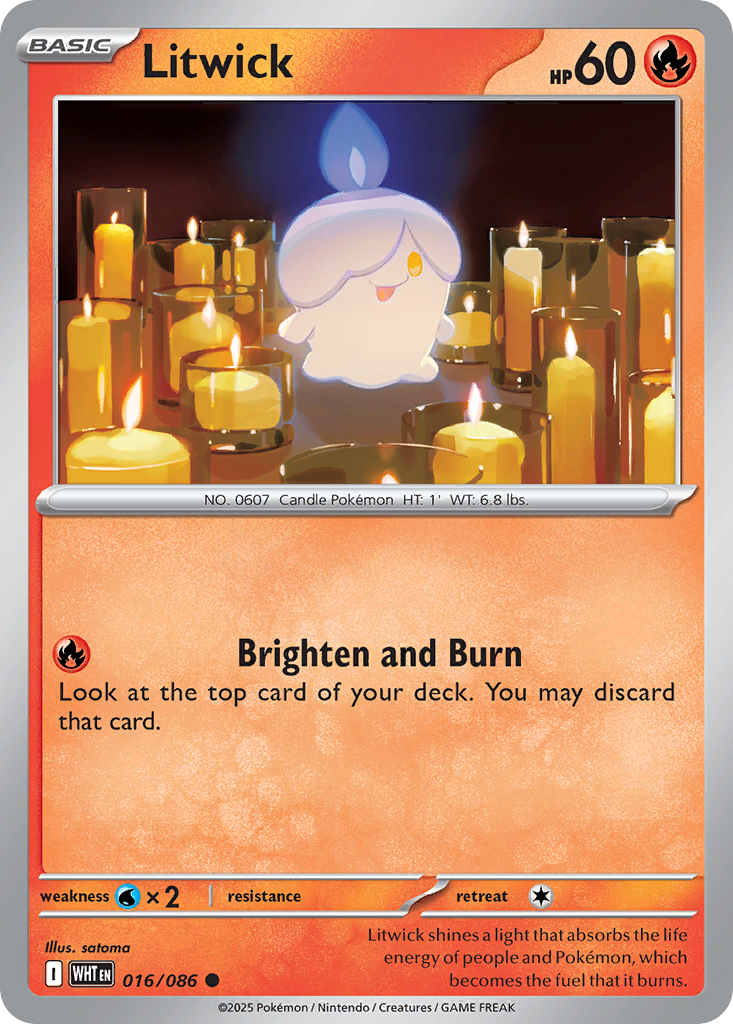 Litwick 016/086 White Flare Pokémon card