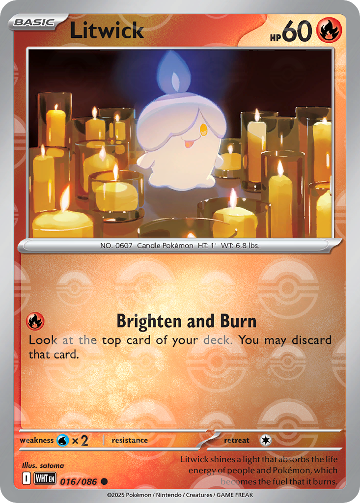 Litwick 016/086 White Flare Pokémon card