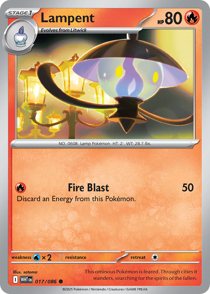 Lampent 017/086 White Flare Pokémon card
