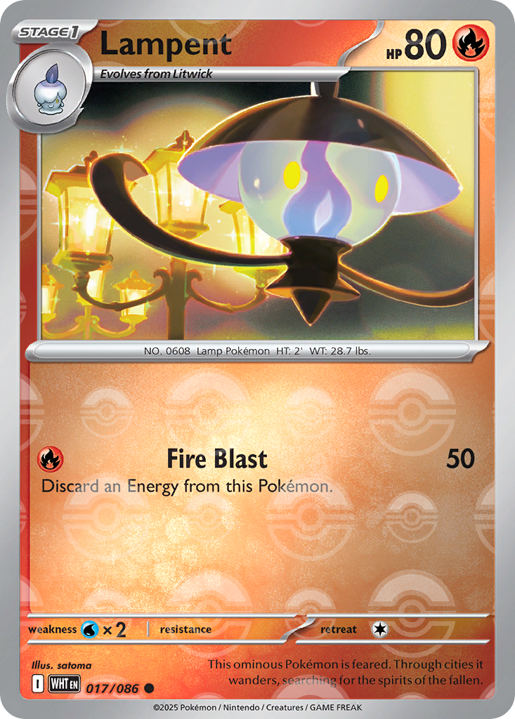 Lampent 017/086 White Flare Pokémon card