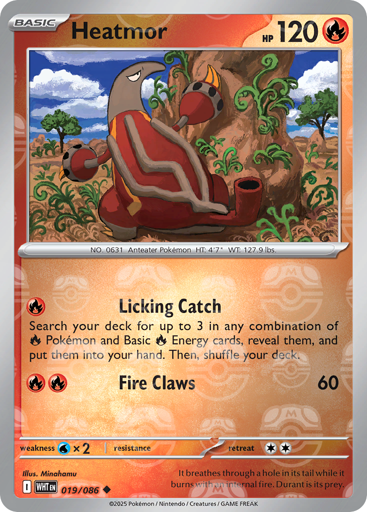 Heatmor 019/086 White Flare Pokémon card