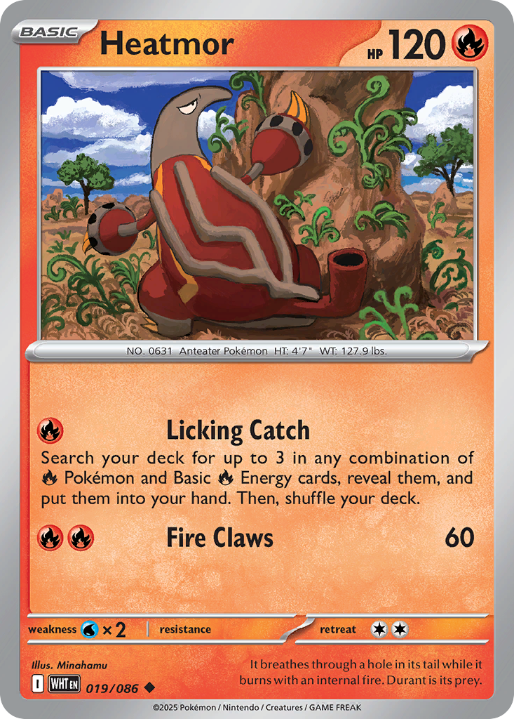 Heatmor 019/086 White Flare Pokémon card