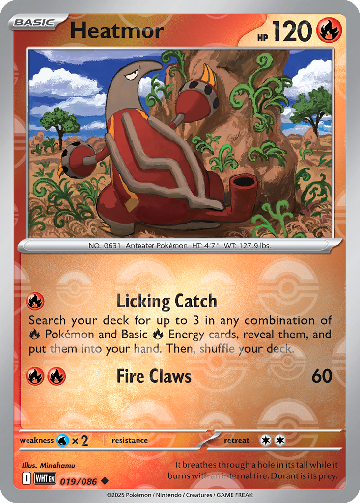 Heatmor 019/086 White Flare Pokémon card