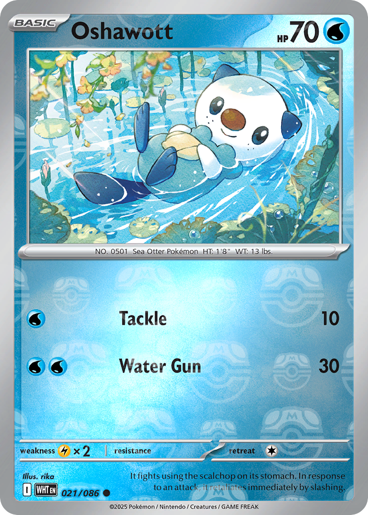 Oshawott 021/086 White Flare Pokémon card