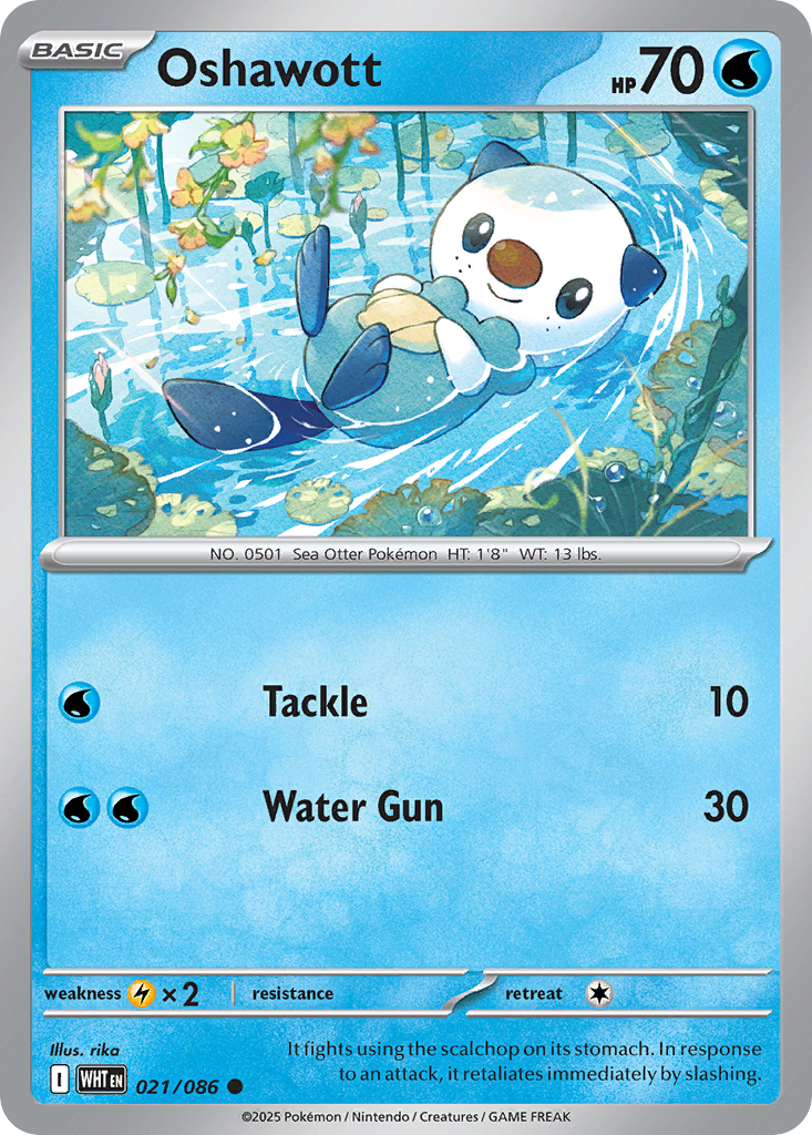 Oshawott 021/086 White Flare Pokémon card