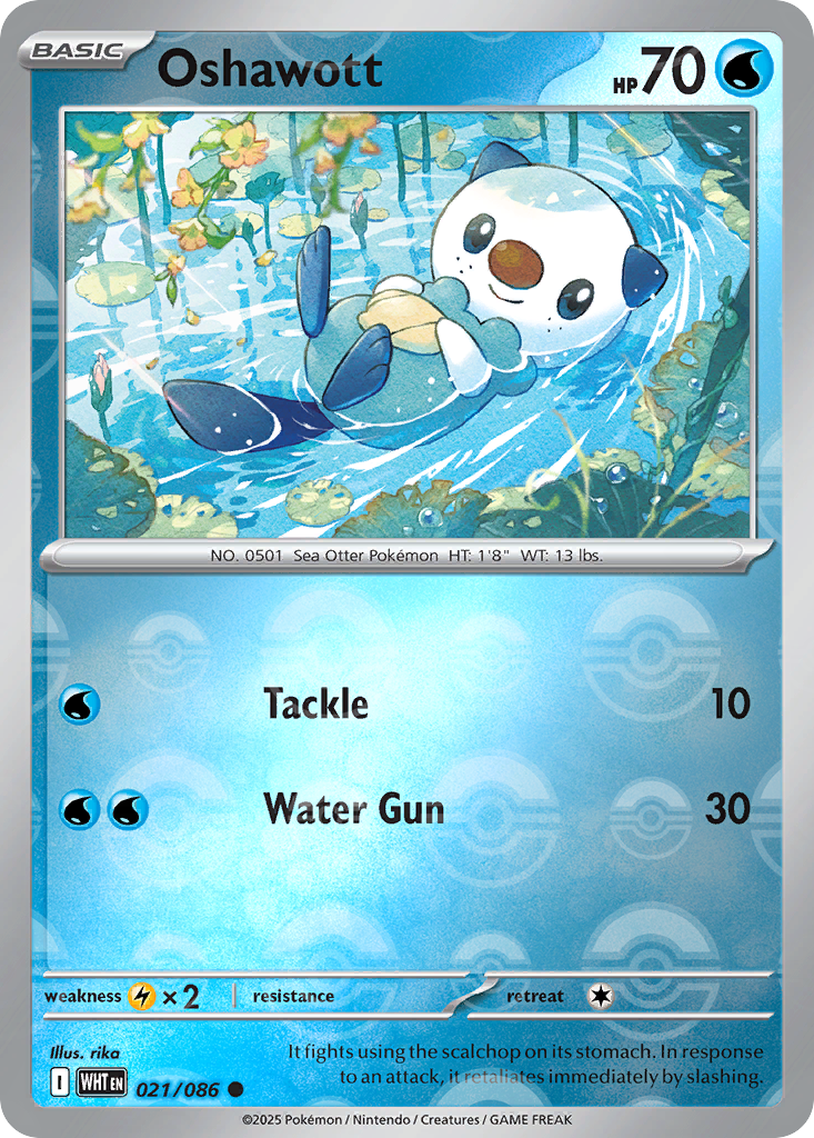 Oshawott 021/086 White Flare Pokémon card
