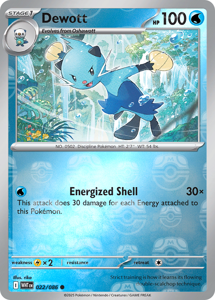 Dewott 022/086 White Flare Pokémon card