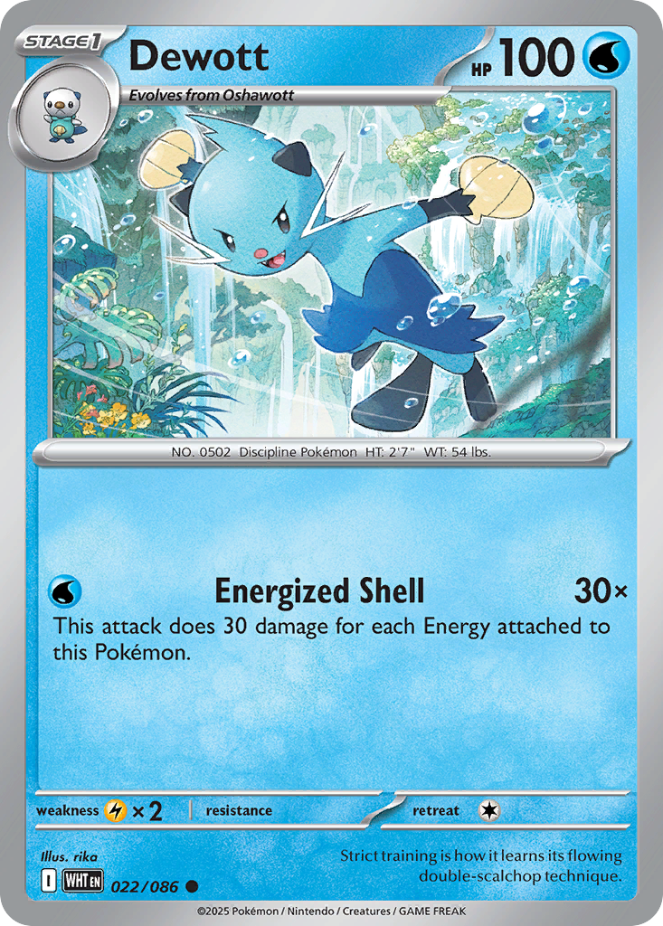 Dewott 022/086 White Flare Pokémon card