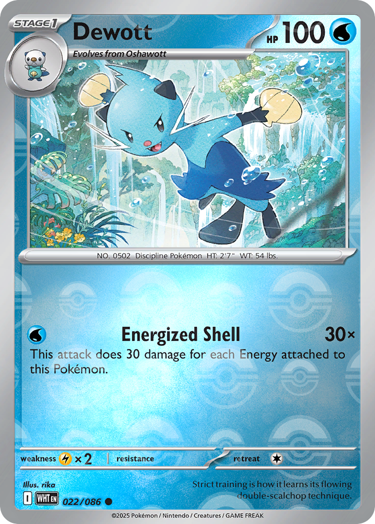 Dewott 022/086 White Flare Pokémon card