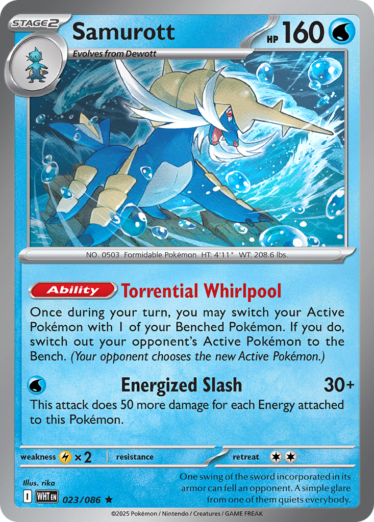 Samurott 023/086 White Flare Pokémon card