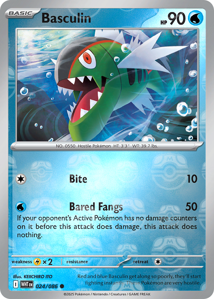 Basculin 024/086 White Flare Pokémon card