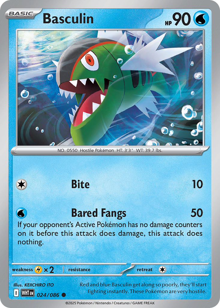 Basculin 024/086 White Flare Pokémon card