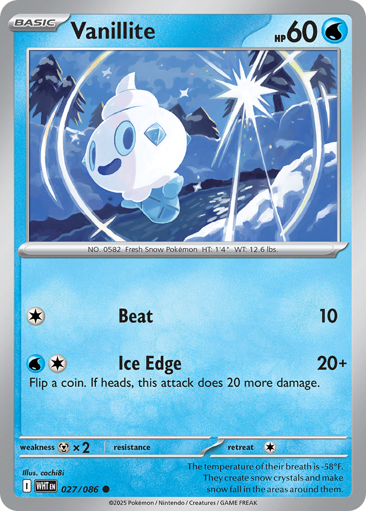 Vanillite 027/086 White Flare Pokémon card
