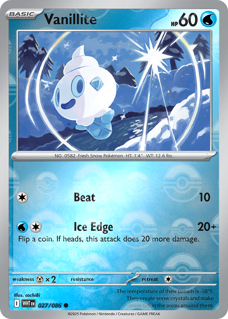 Vanillite 027/086 White Flare Pokémon card