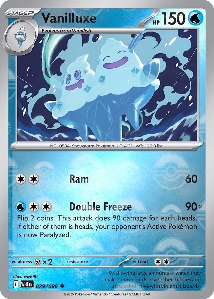 Vanilluxe 029/086 White Flare Pokémon card
