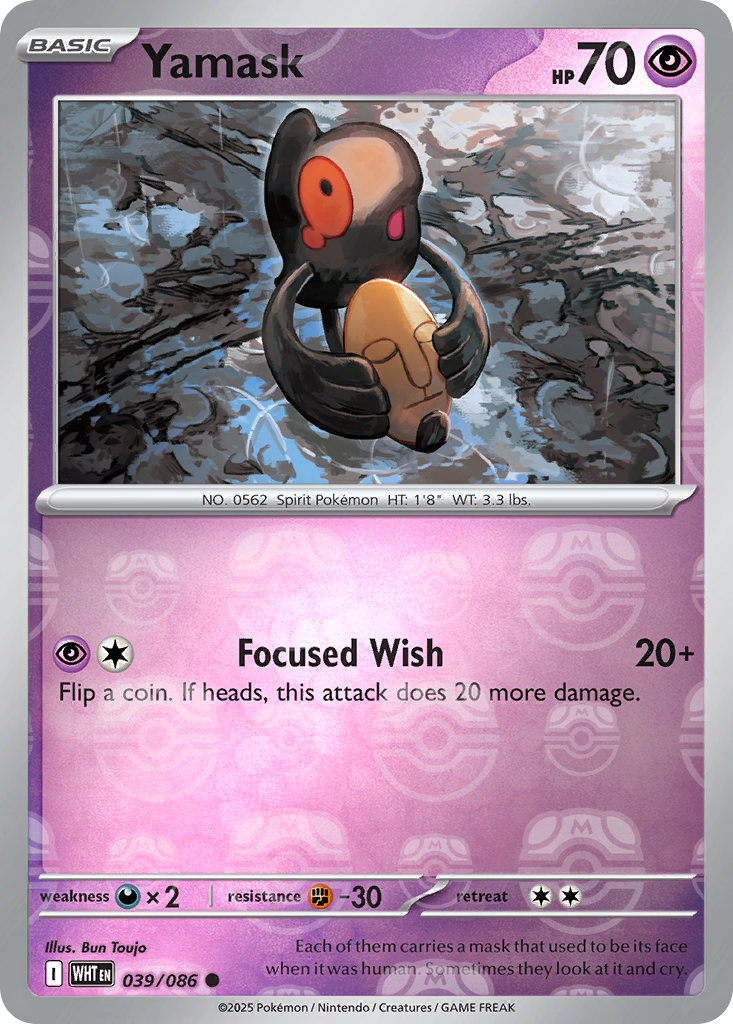 Yamask 039/086 White Flare Pokémon card