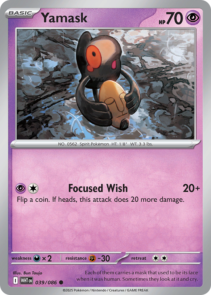 Yamask 039/086 White Flare Pokémon card