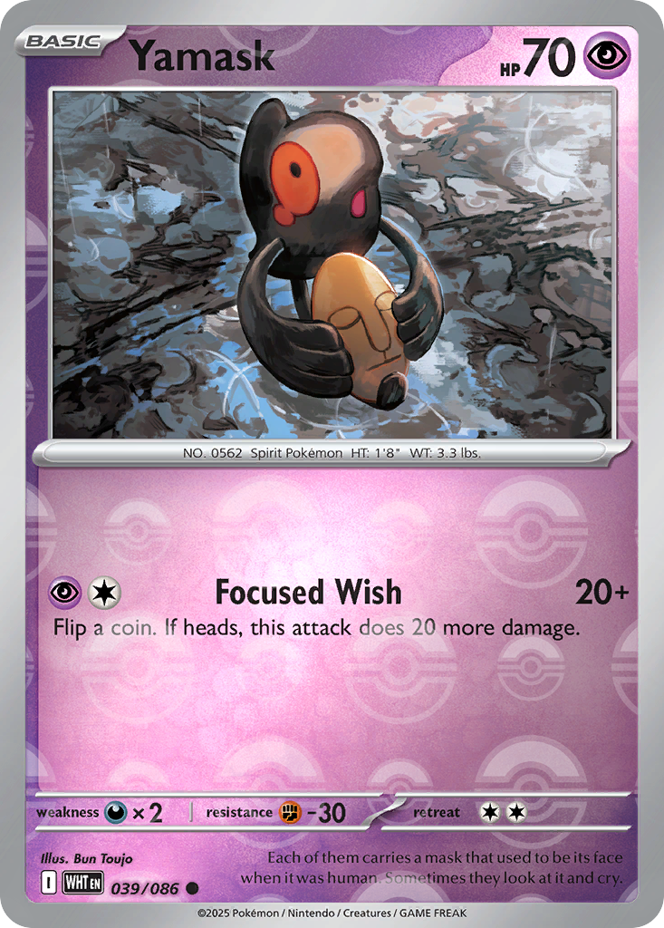 Yamask 039/086 White Flare Pokémon card
