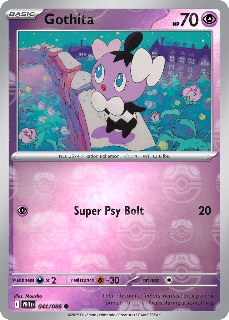 Gothita 041/086 White Flare Pokémon card