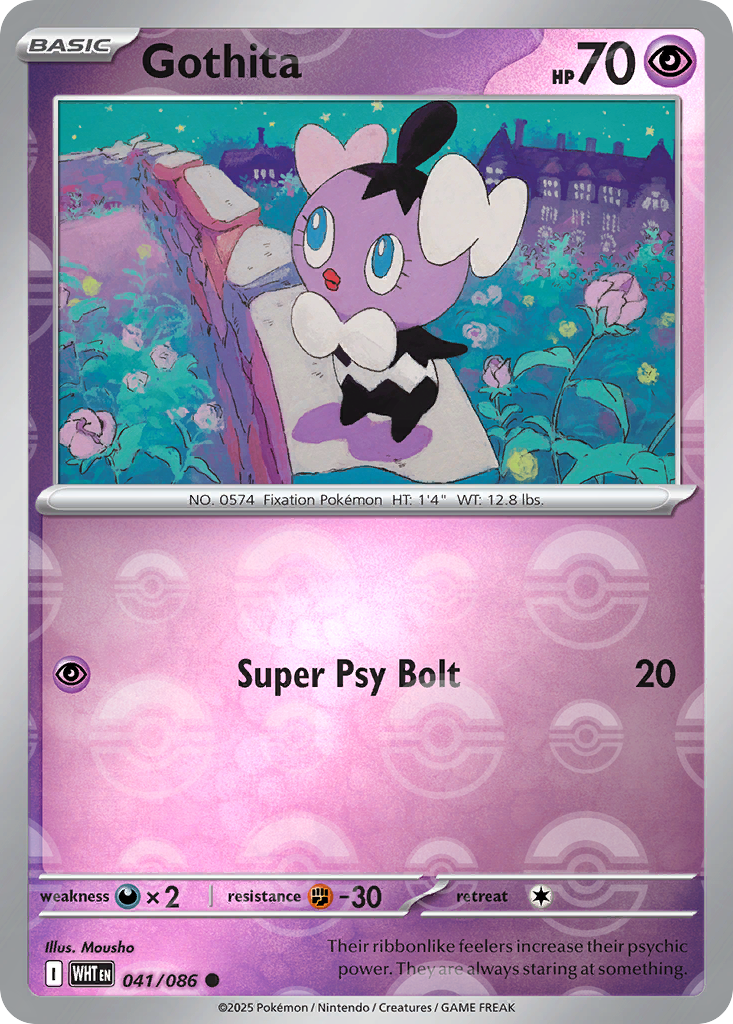 Gothita 041/086 White Flare Pokémon card
