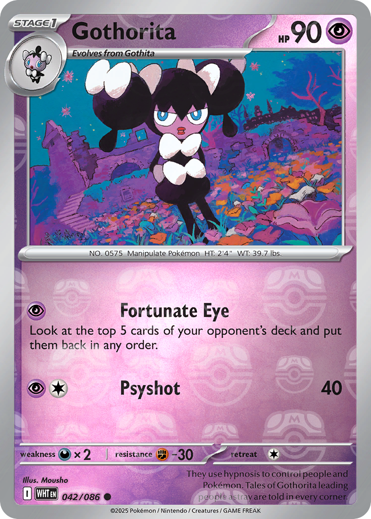 Gothorita 042/086 White Flare Pokémon card