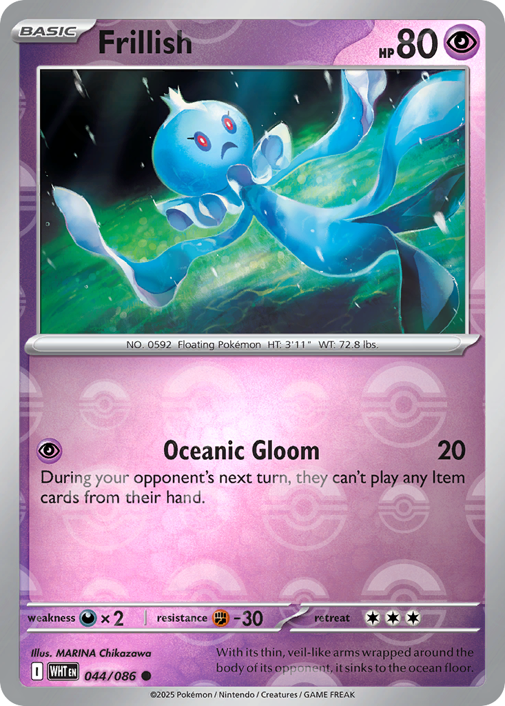 Frillish 044/086 White Flare Pokémon card