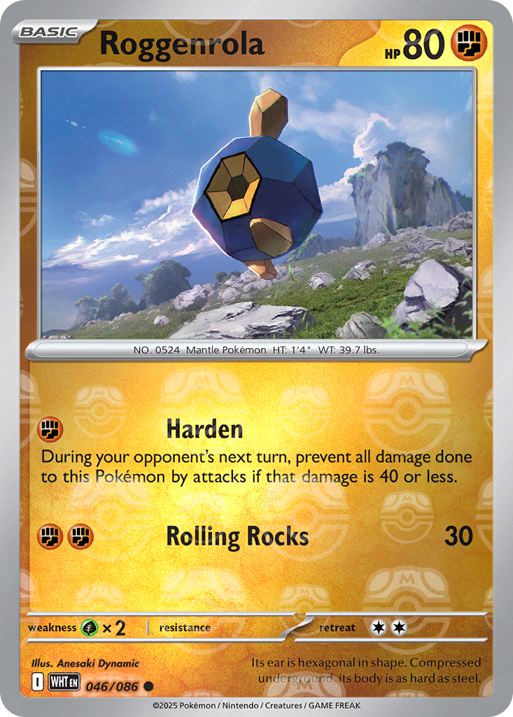 Roggenrola 046/086 White Flare Pokémon card