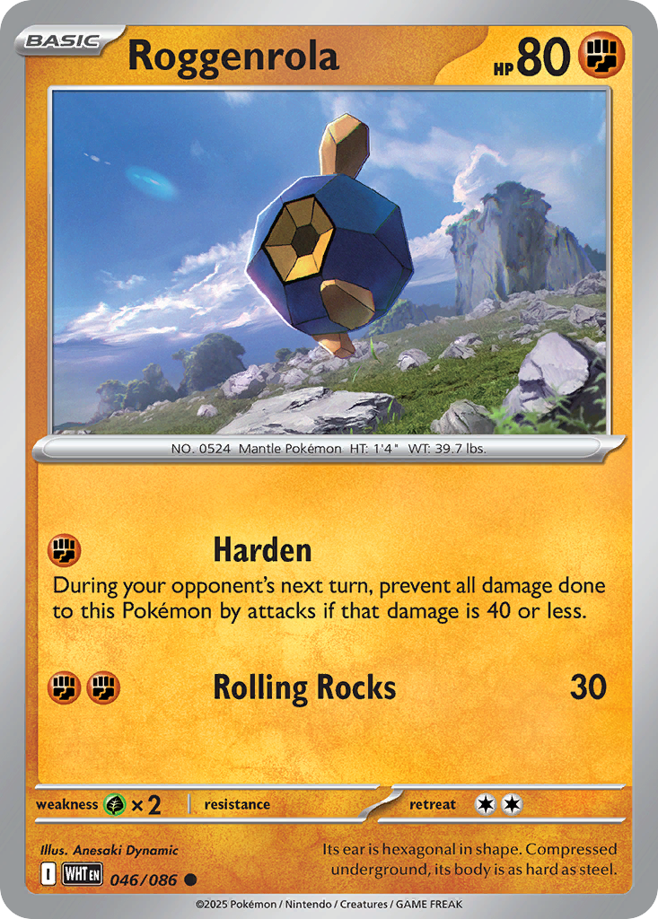Roggenrola 046/086 White Flare Pokémon card