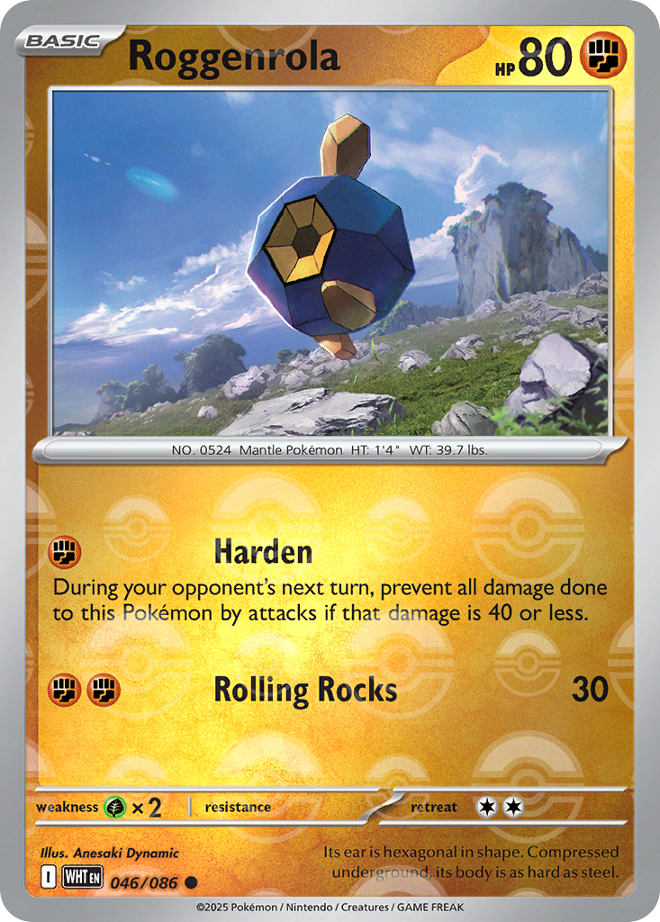 Roggenrola 046/086 White Flare Pokémon card