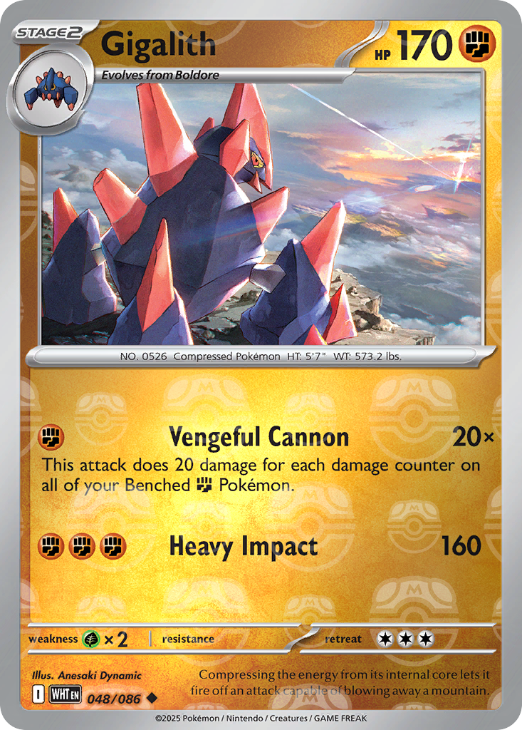 Gigalith 048/086 White Flare Pokémon card