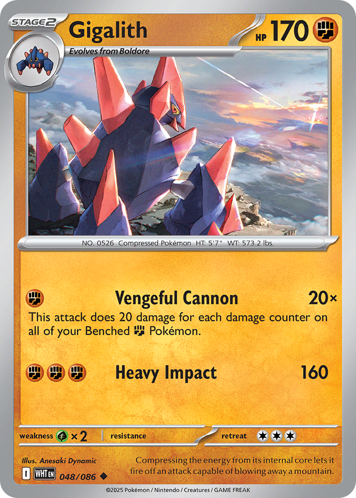 Gigalith 048/086 White Flare Pokémon card