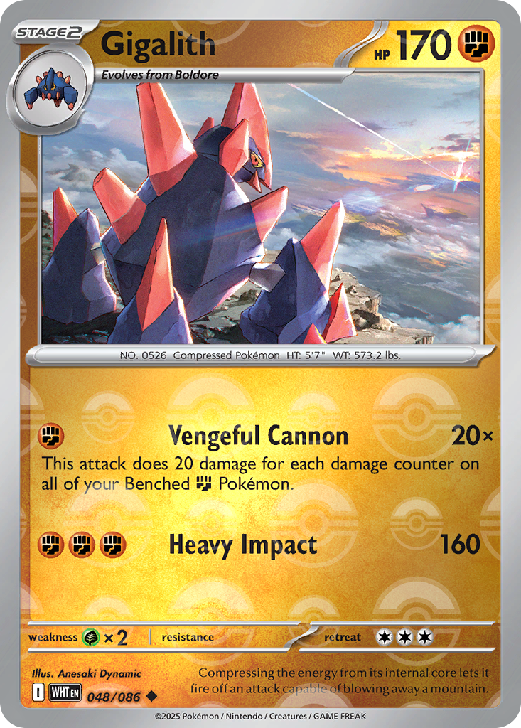 Gigalith 048/086 White Flare Pokémon card